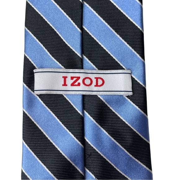 IZOD Light Blue and Black Silk Tie - Picture 3 of 4